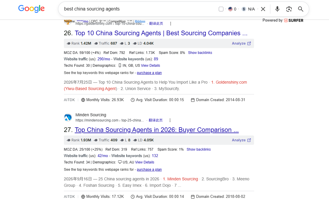 Google Search result 27 for best china sourcing agents Minden Sourcing